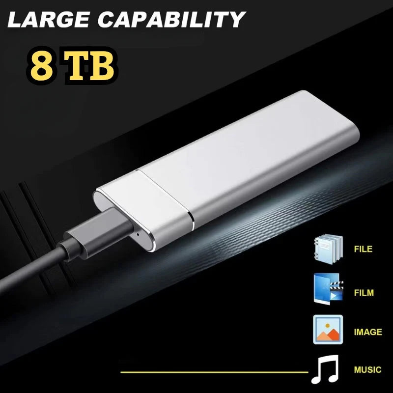 SSD Externe Portable 8 To – Stockage Ultra-Rapide et Fiable GN